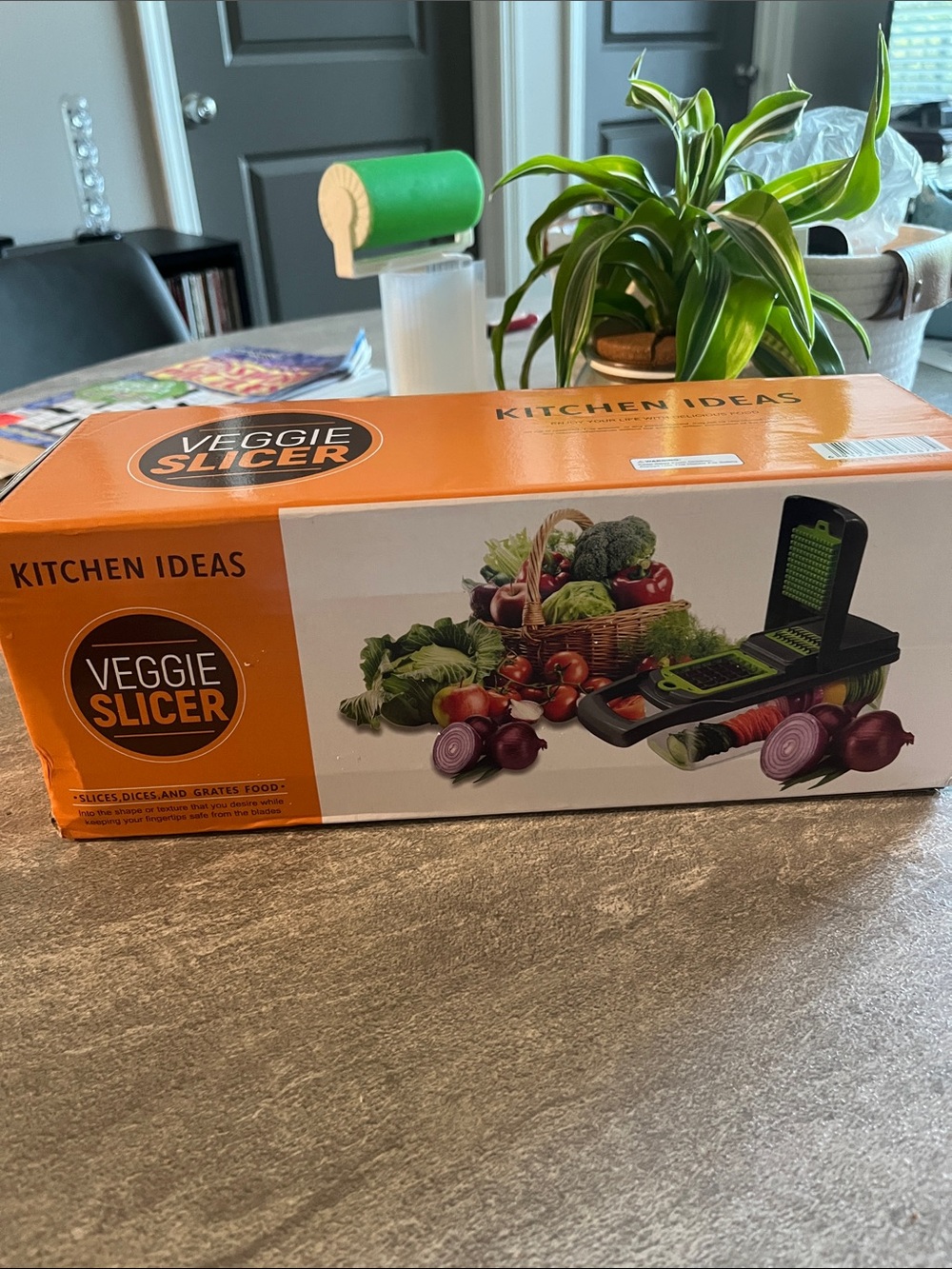 Brand new multi option high capacity veggie slicer with catch bin under